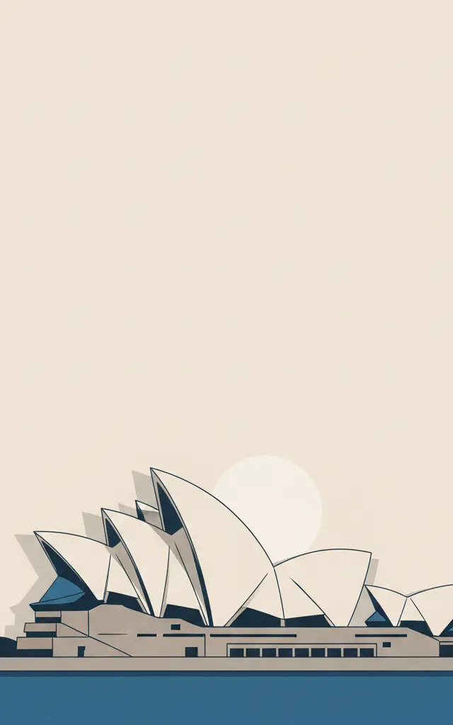 Sydney Opera House — illustrated travel poster