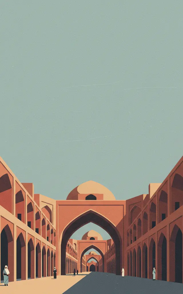 Tabriz Historic Bazaar Complex — illustrated travel poster