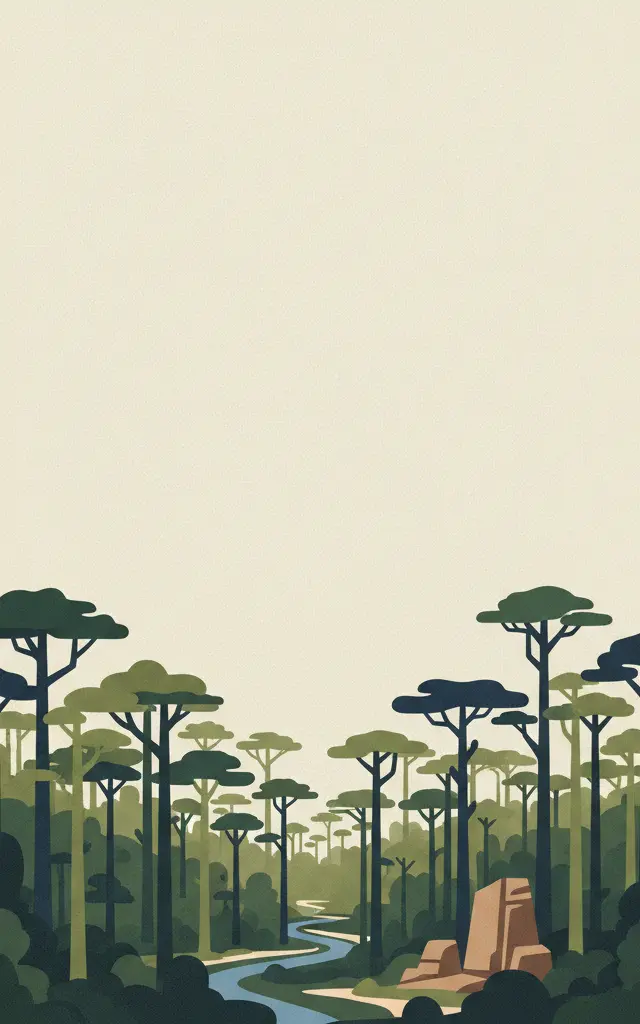 Taï National Park — illustrated travel poster