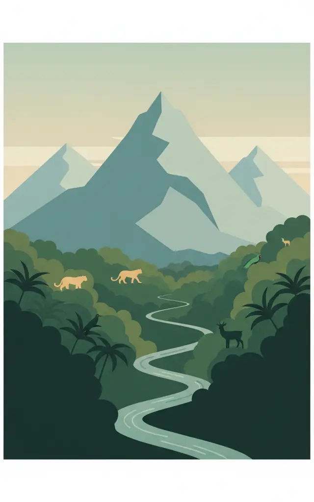 Talamanca Range-La Amistad Reserves / La Amistad National Park — illustrated travel poster