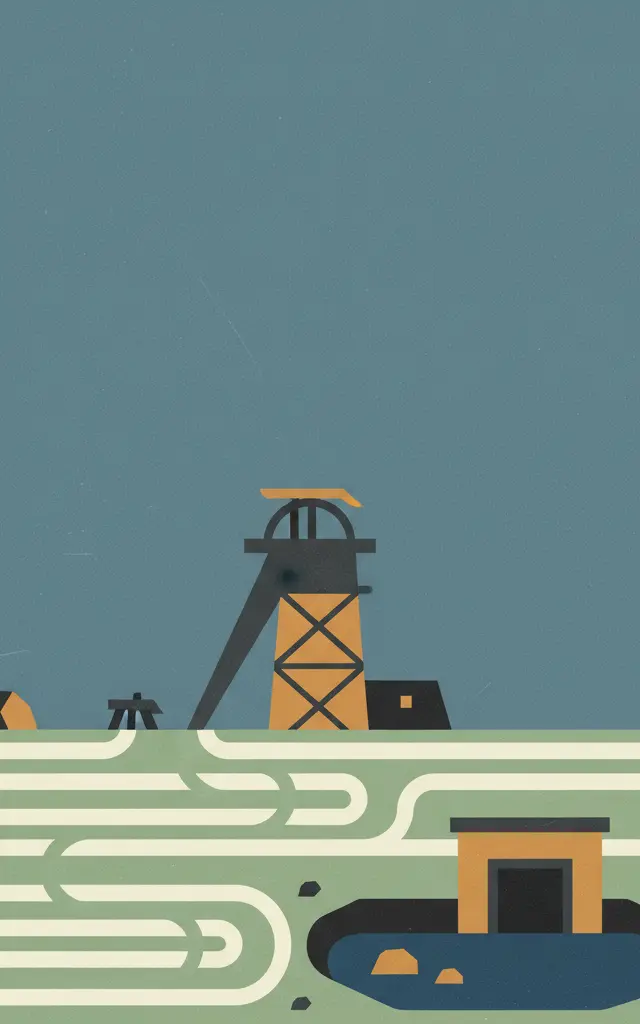 Tarnowskie Góry Lead-Silver-Zinc Mine and its Underground Water Management System — illustrated travel poster