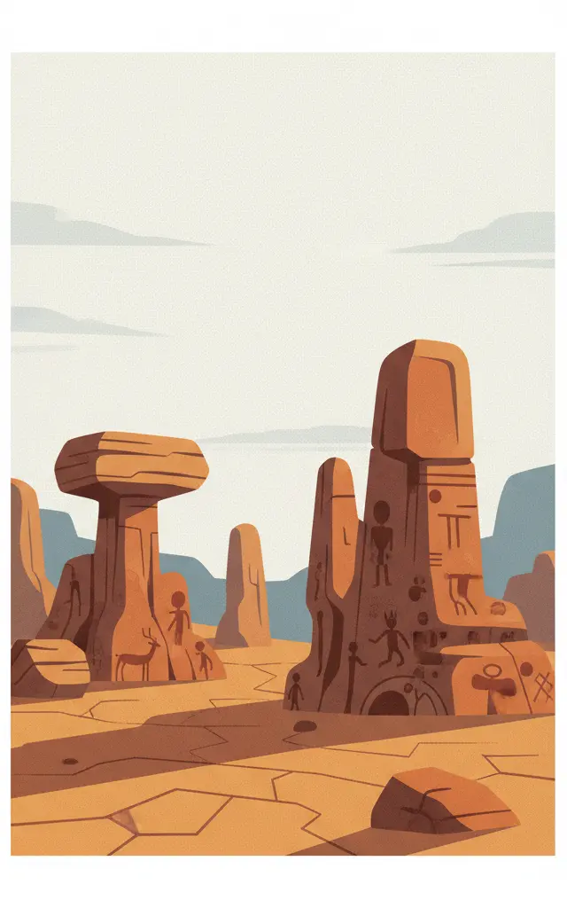 Tassili n'Ajjer — illustrated travel poster