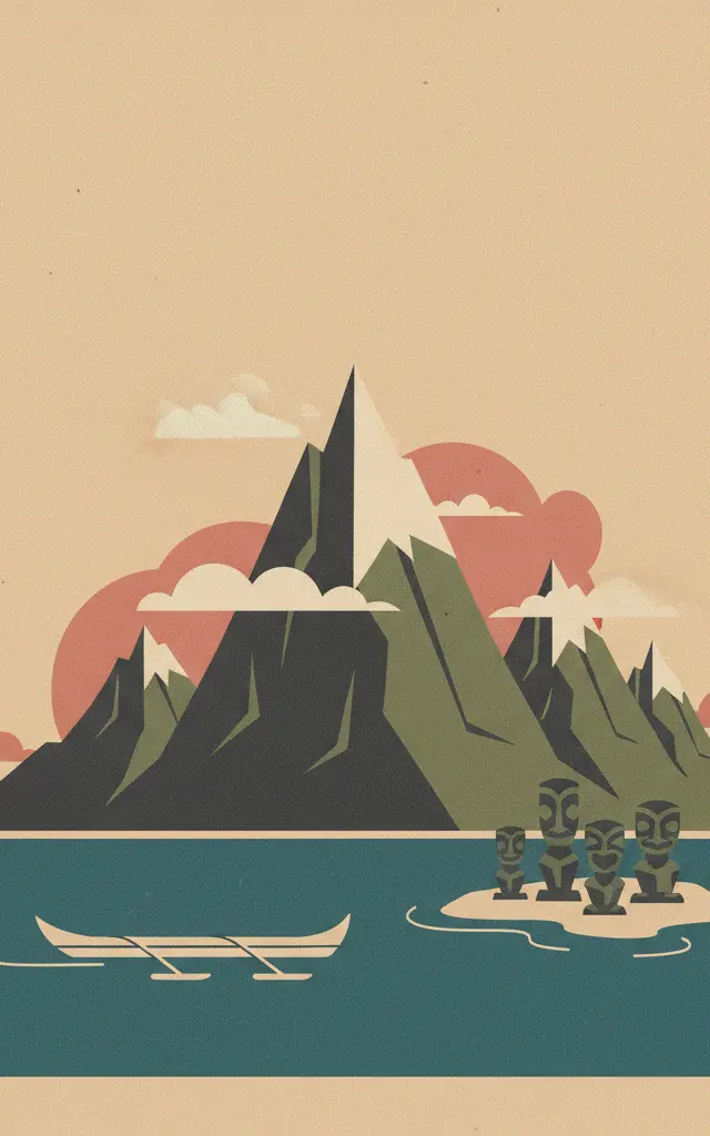 Te Henua Enata – The Marquesas Islands — illustrated travel poster