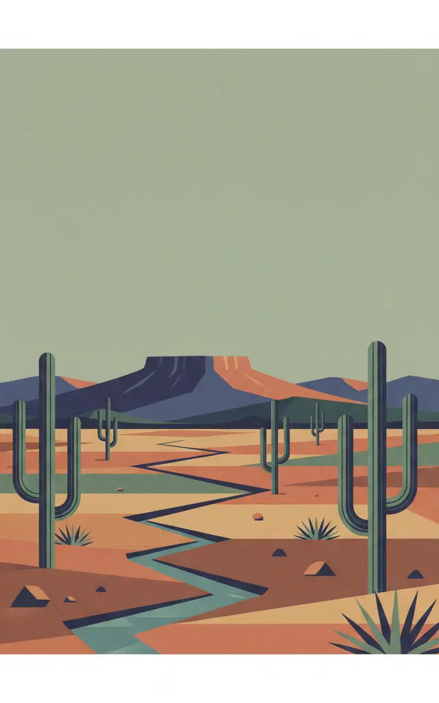 Tehuacán-Cuicatlán Valley: originary habitat of Mesoamerica — illustrated travel poster