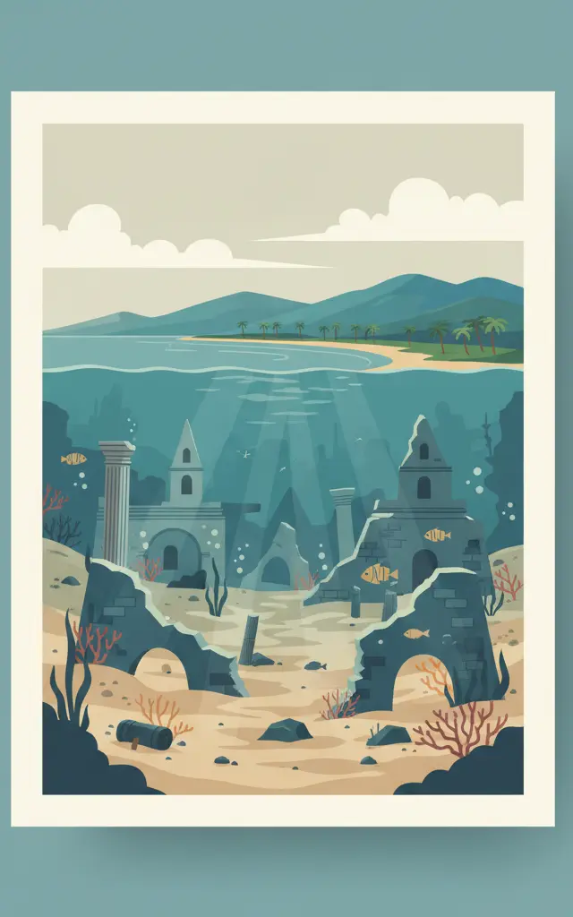 The Archaeological Ensemble of 17th Century Port Royal — illustrated travel poster