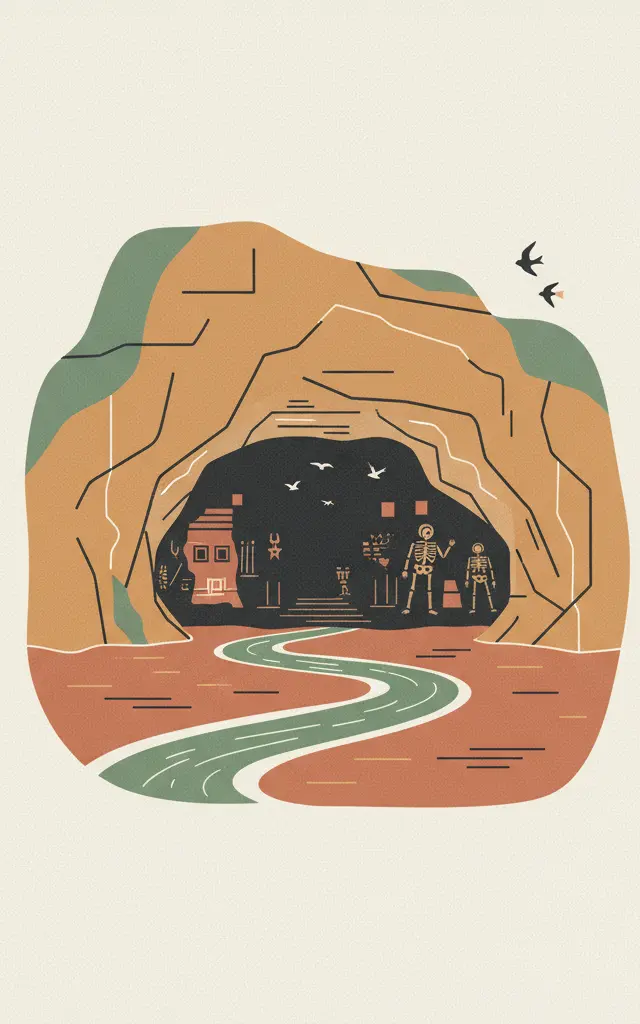 The Archaeological Heritage of Niah National Park’s Caves Complex — illustrated travel poster