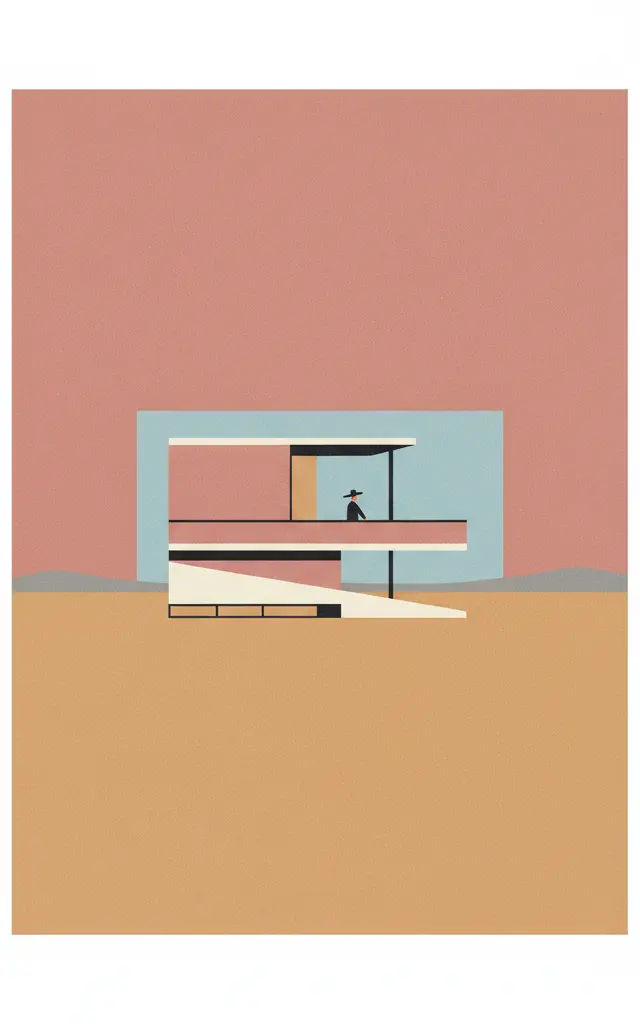 The Architectural Work of Le Corbusier, an Outstanding Contribution to the Modern Movement — illustrated travel poster