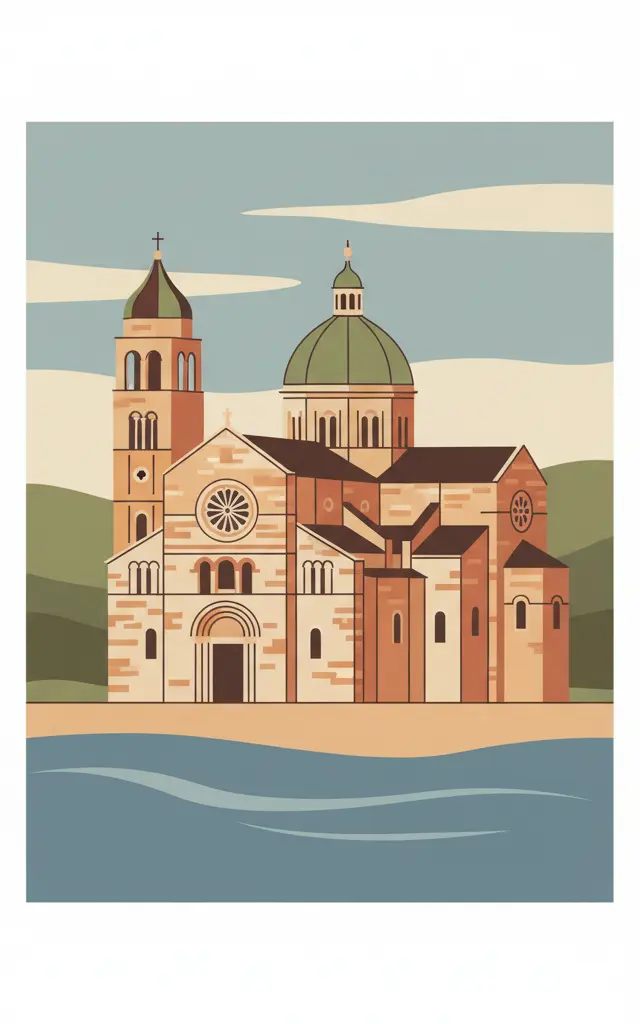 The Cathedral of St James in Šibenik — illustrated travel poster