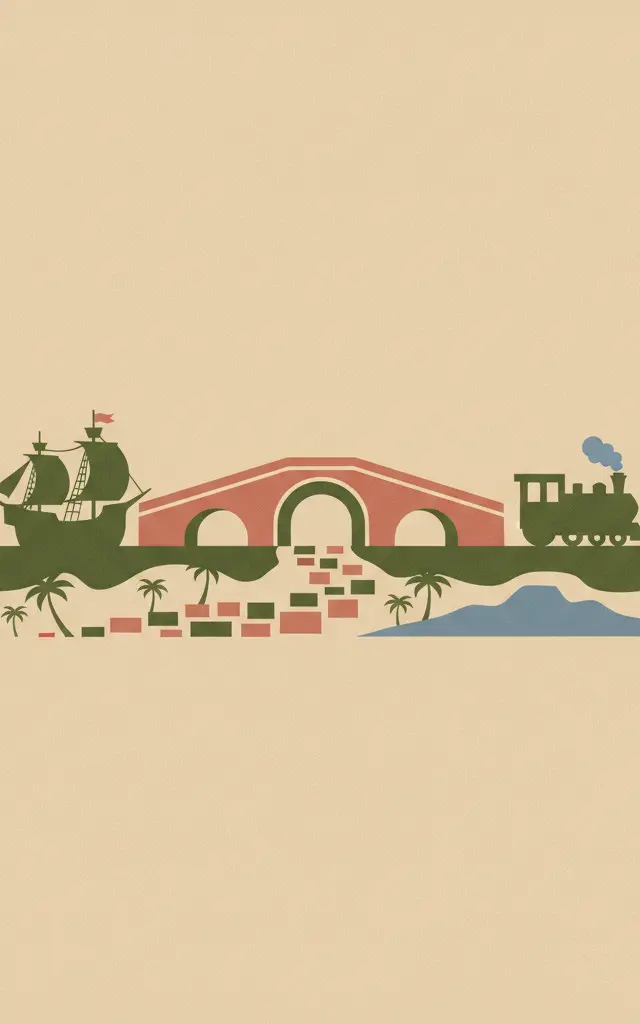 The Colonial Transisthmian Route of Panamá — illustrated travel poster