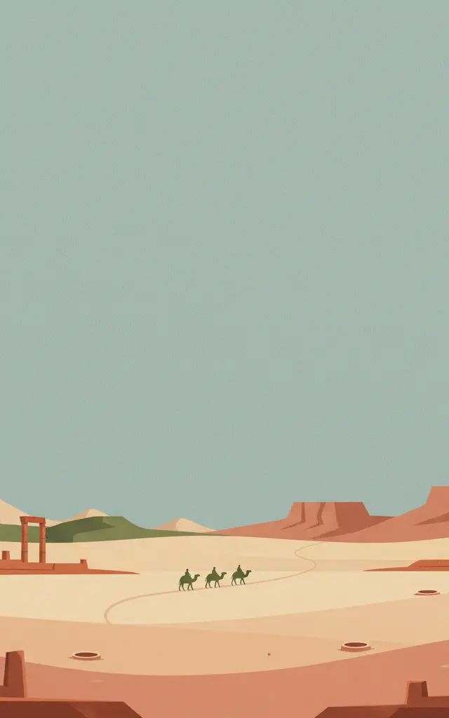 The Cultural Landscape of Al-Faw Archaeological Area — illustrated travel poster