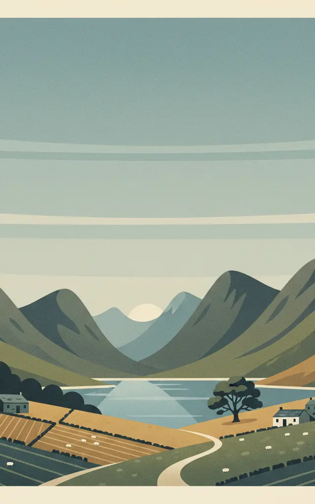 The English Lake District — illustrated travel poster