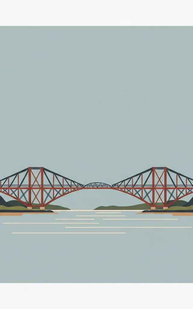 The Forth Bridge — illustrated travel poster