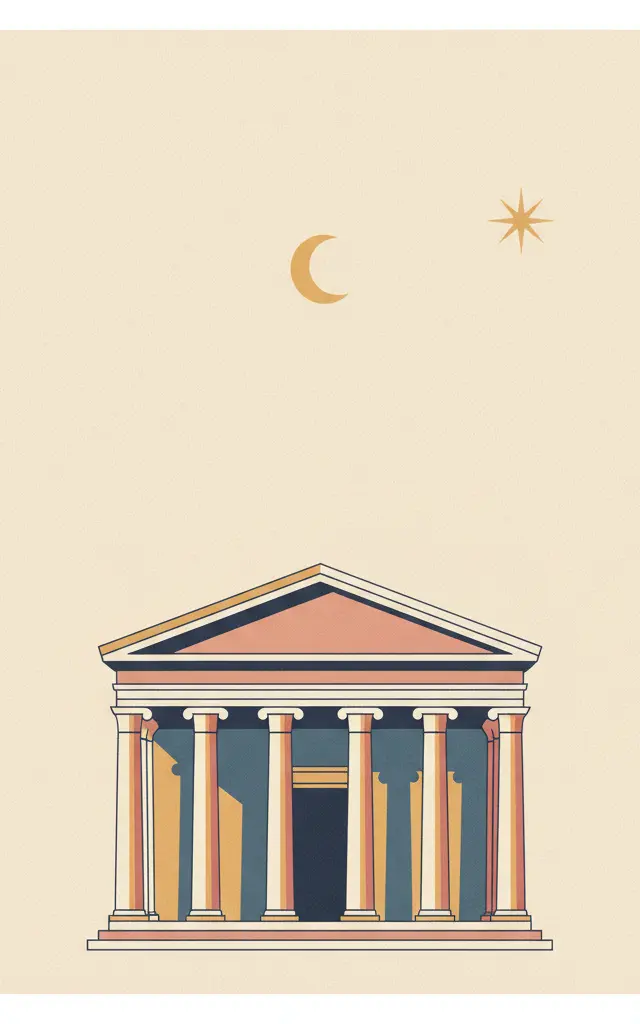 The Maison Carrée of Nîmes — illustrated travel poster