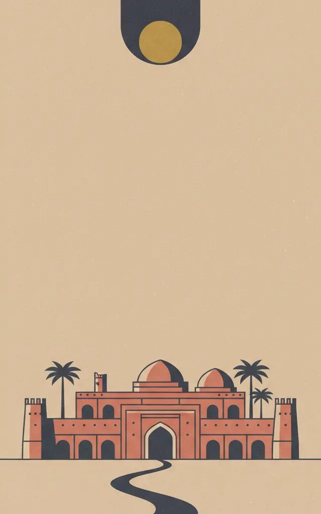The Persian Caravanserai — illustrated travel poster