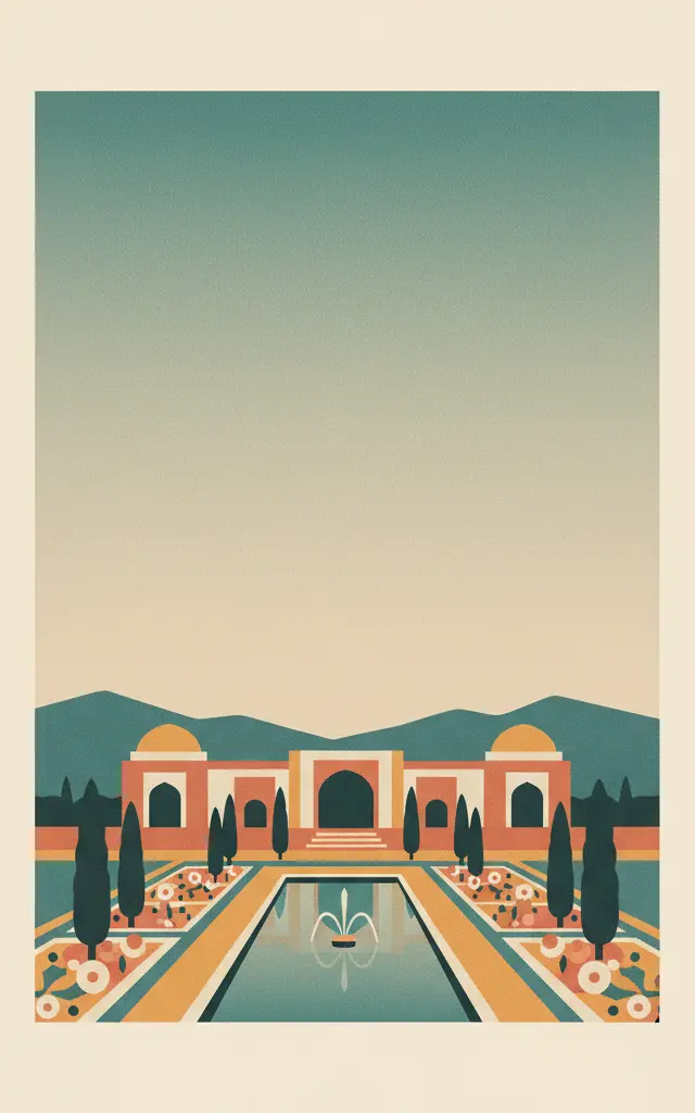 The Persian Garden — illustrated travel poster