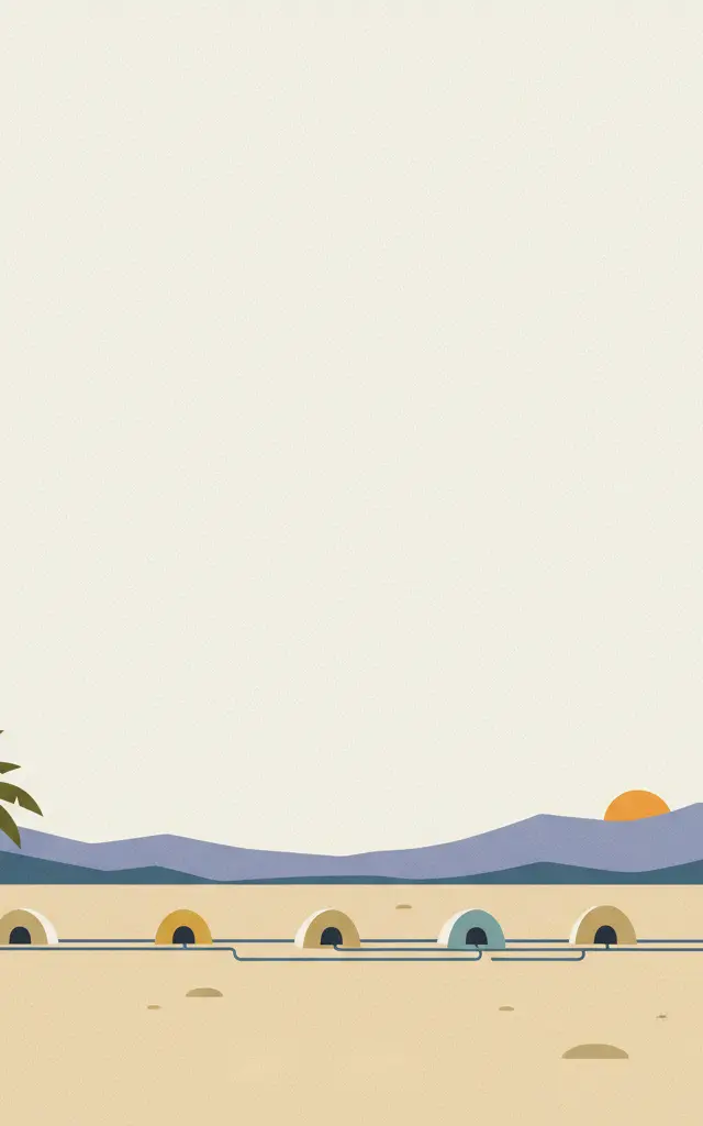 The Persian Qanat — illustrated travel poster