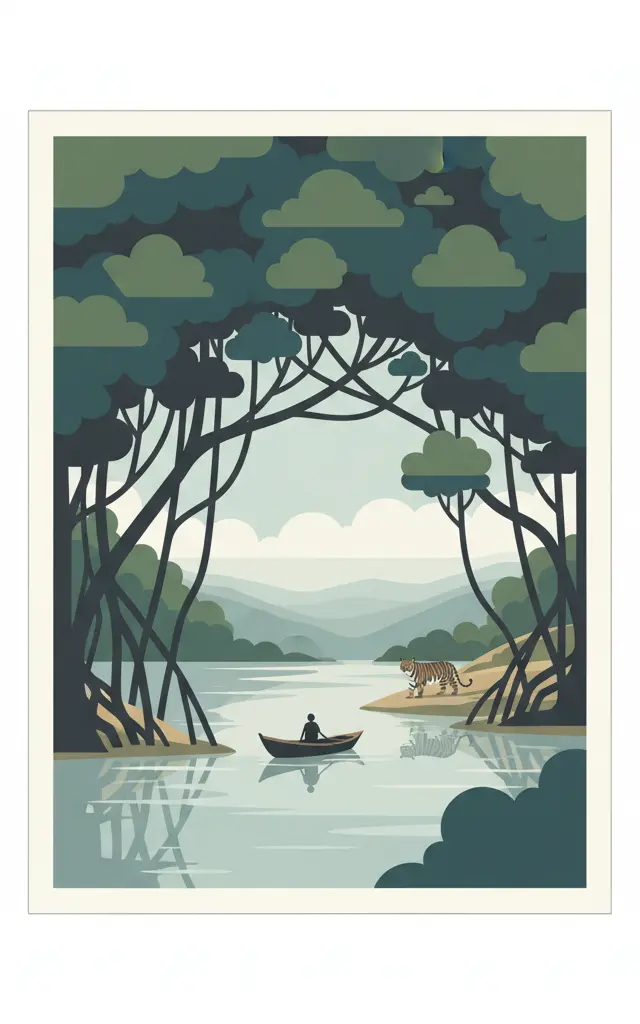 The Sundarbans — illustrated travel poster