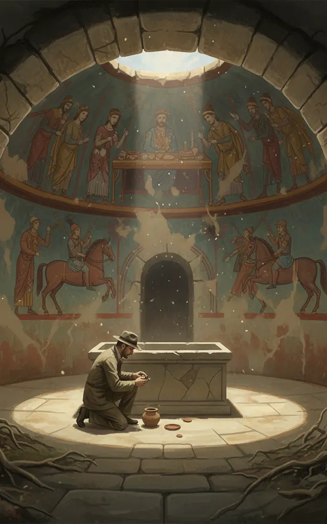 Thracian Tomb of Kazanlak — illustrated travel poster