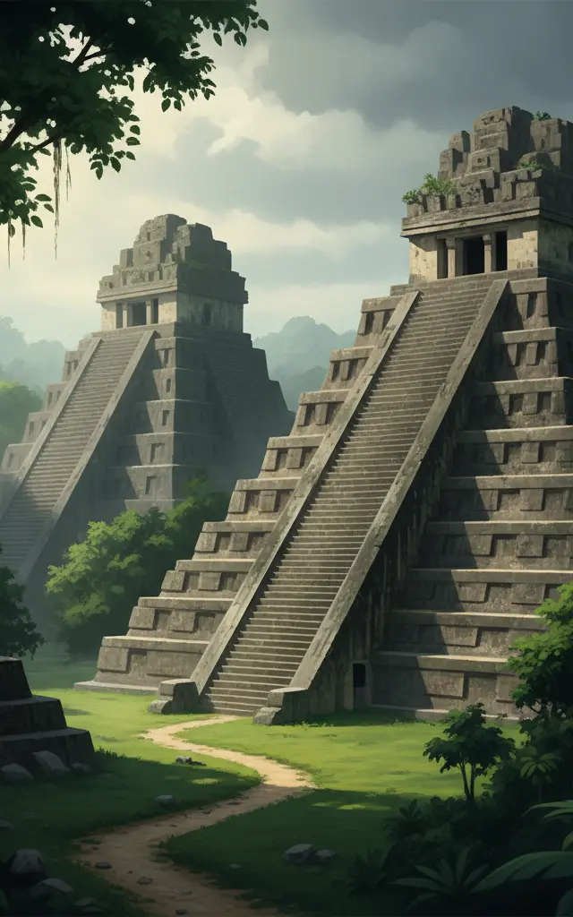Tikal National Park — illustrated travel poster