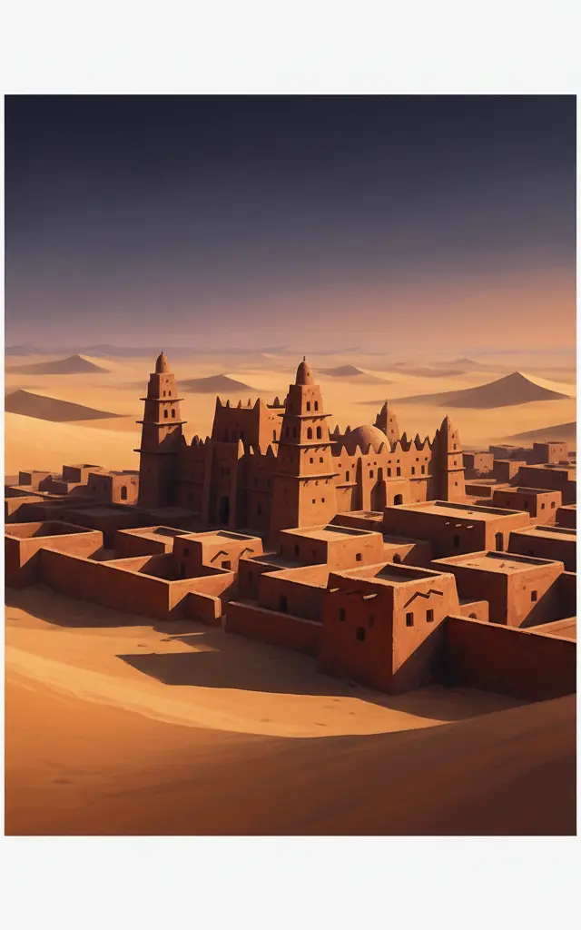 Timbuktu — illustrated travel poster