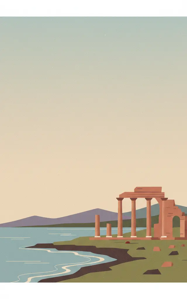Tipasa — illustrated travel poster