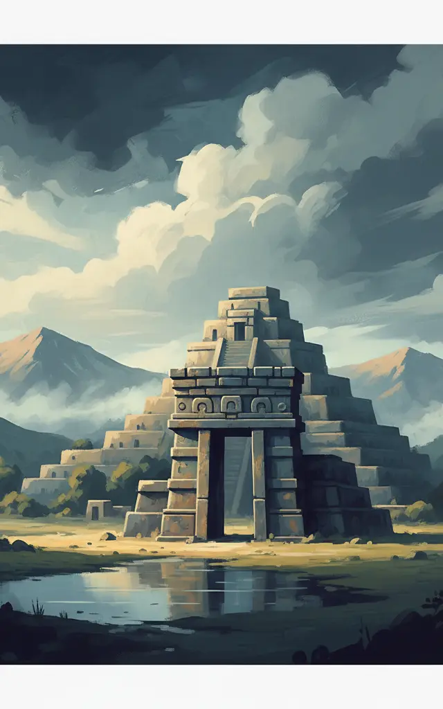 Tiwanaku: Spiritual and Political Centre of the Tiwanaku Culture — illustrated travel poster