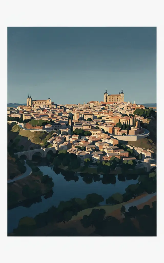 Historic City of Toledo — illustrated travel poster