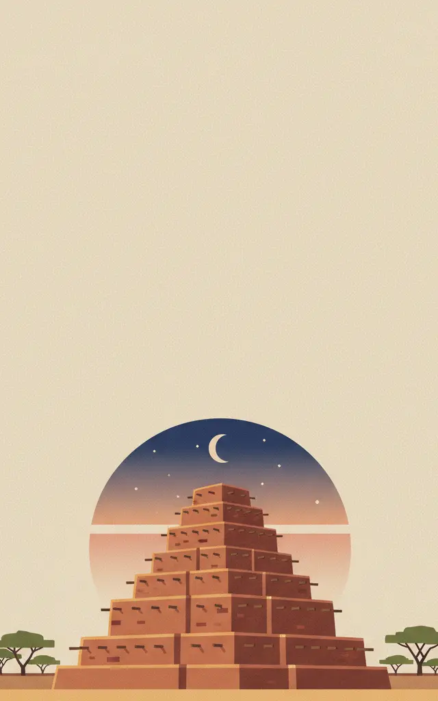 Tomb of Askia — illustrated travel poster