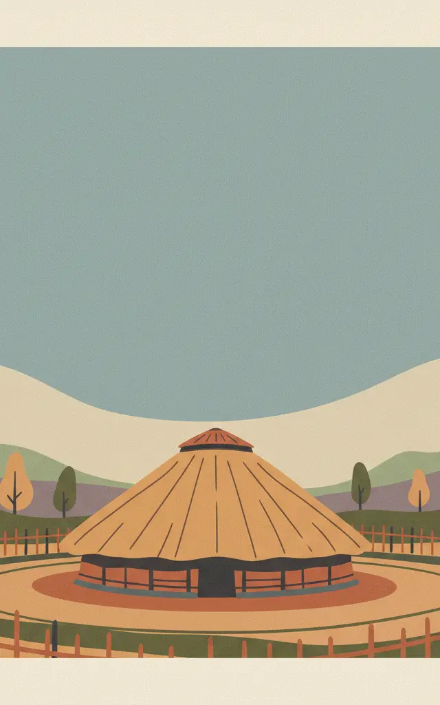 Tombs of Buganda Kings at Kasubi — illustrated travel poster