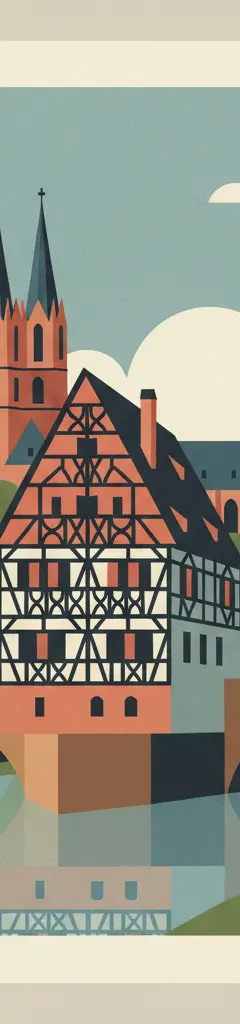 Town of Bamberg — illustrated travel poster