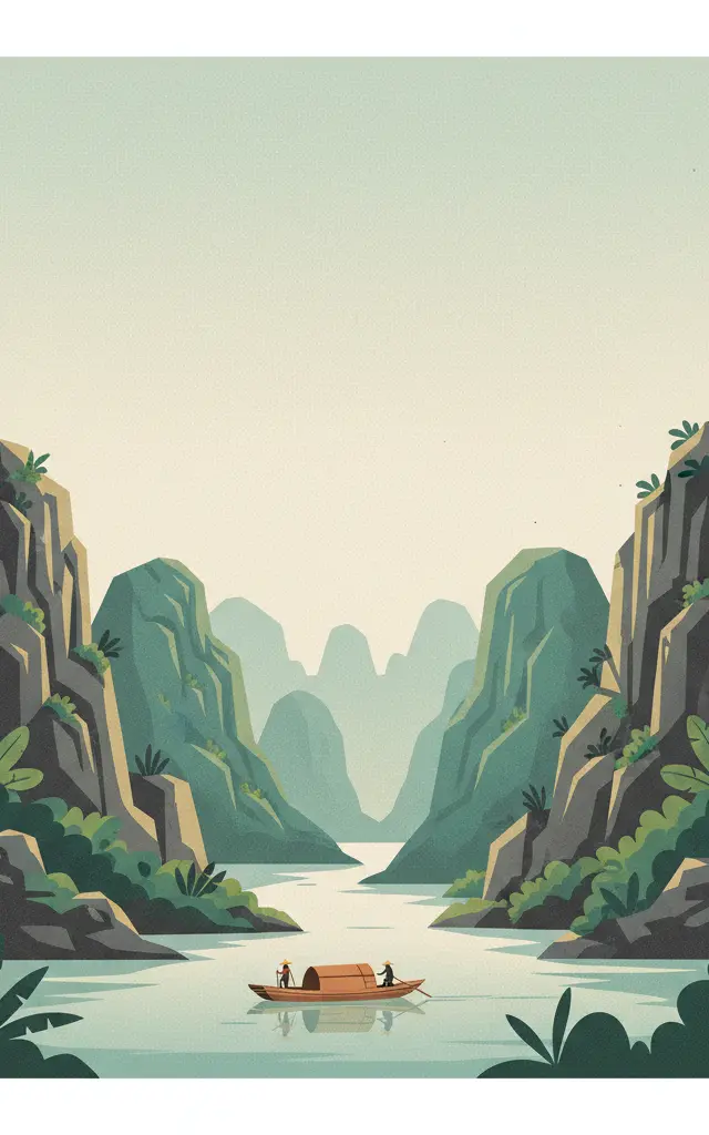Trang An Landscape Complex — illustrated travel poster