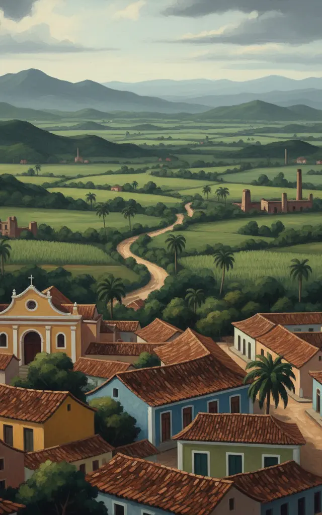 Trinidad and the Valley de los Ingenios — illustrated travel poster