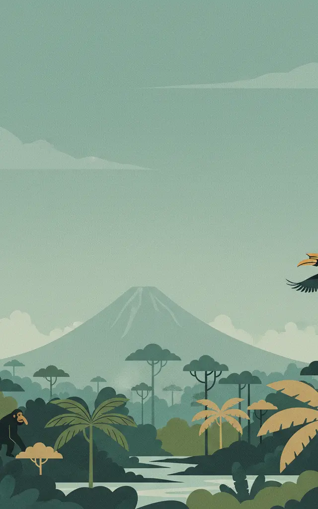 Tropical Rainforest Heritage of Sumatra — illustrated travel poster