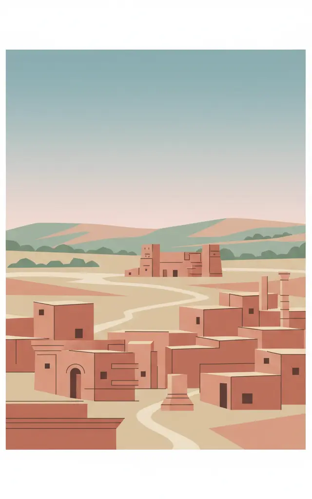 Umm Al-Jimāl — illustrated travel poster