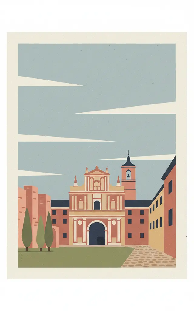 University and Historic Precinct of Alcalá de Henares — illustrated travel poster
