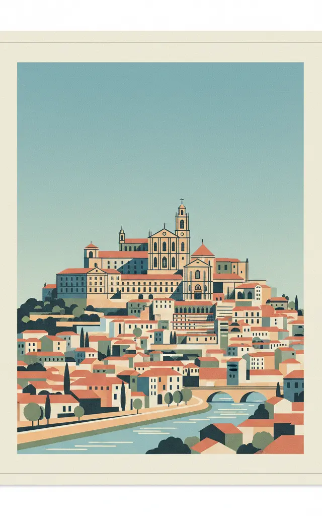 University of Coimbra – Alta and Sofia — illustrated travel poster