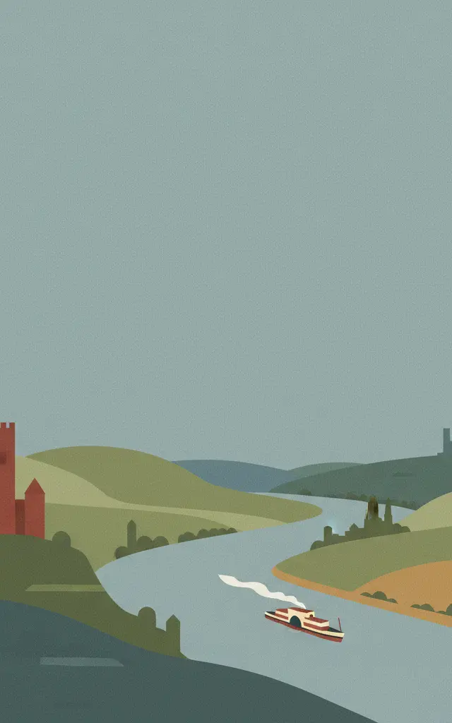 Upper Middle Rhine Valley — illustrated travel poster