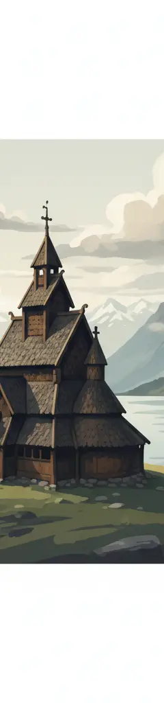 Urnes Stave Church — illustrated travel poster