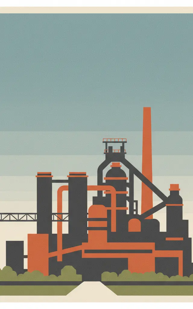 Völklingen Ironworks — illustrated travel poster