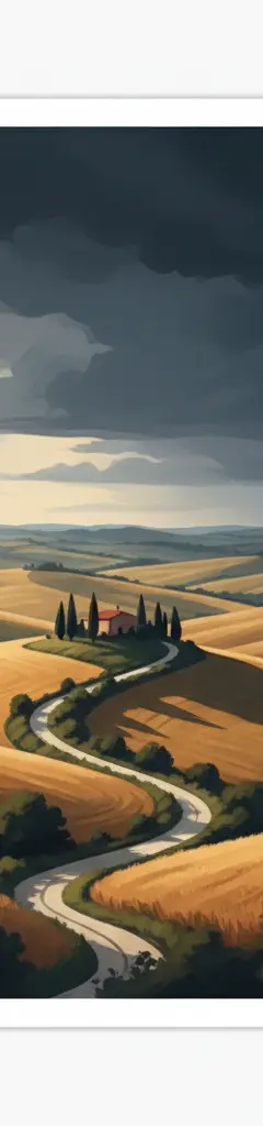 Val d'Orcia — illustrated travel poster