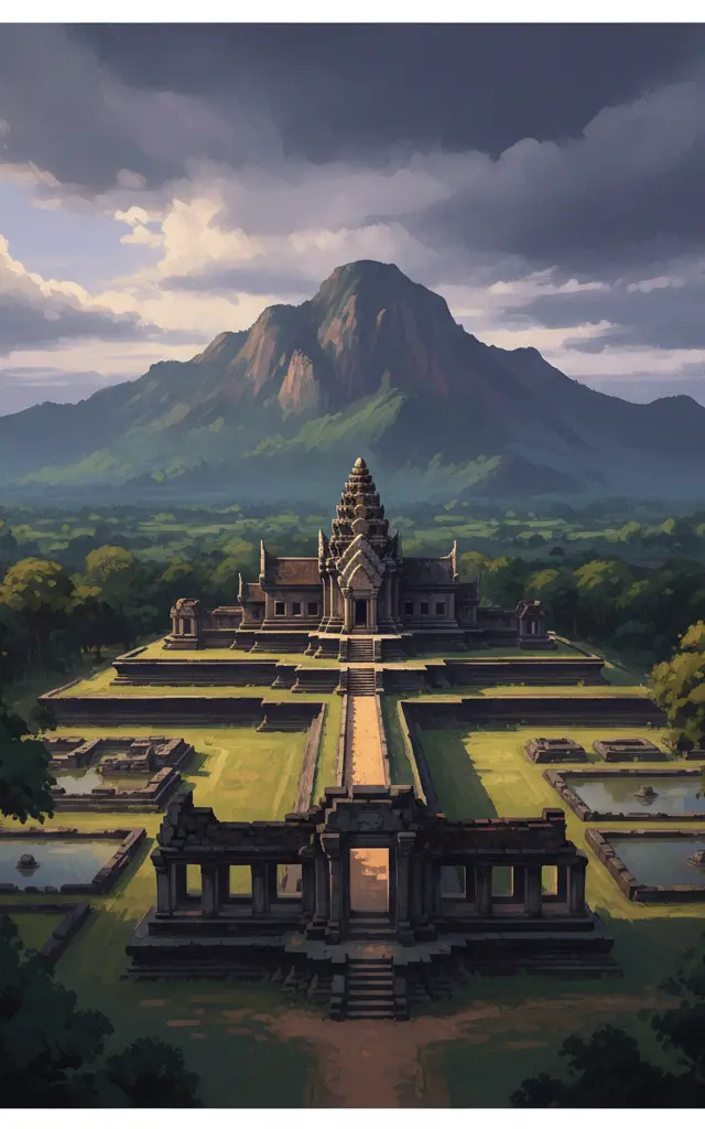 Vat Phou and Associated Ancient Settlements within the Champasak Cultural Landscape — illustrated travel poster