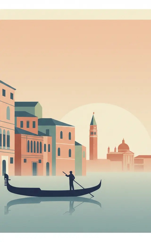 Venice & Lagoon — illustrated travel poster