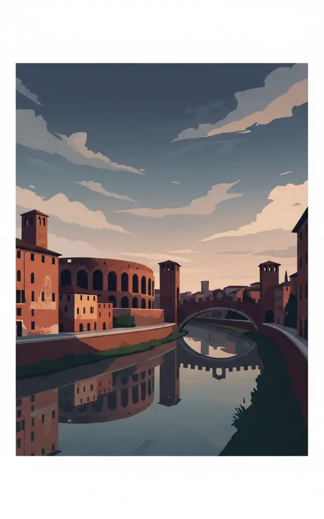City of Verona — illustrated travel poster