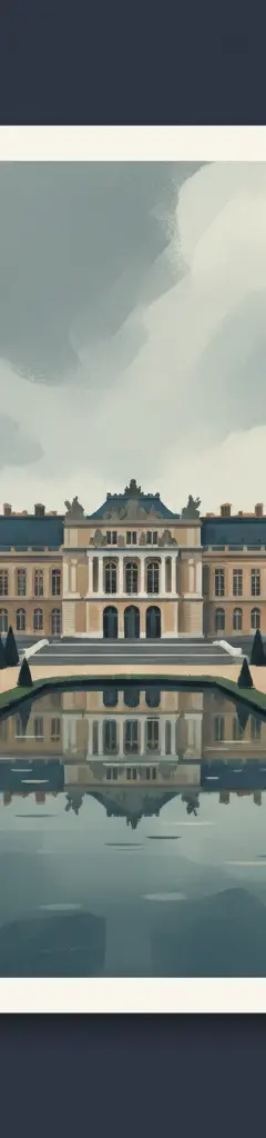 Palace and Park of Versailles — illustrated travel poster