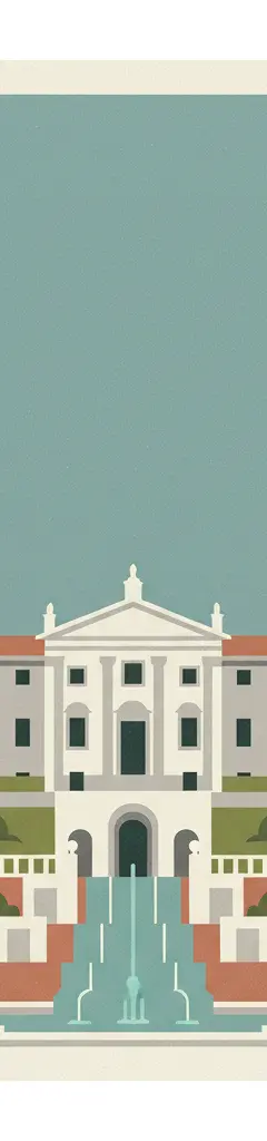 Villa d'Este, Tivoli — illustrated travel poster