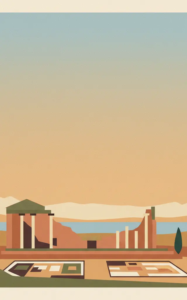 Villa Romana del Casale — illustrated travel poster