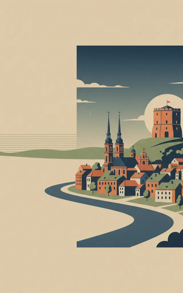 Vilnius Historic Centre — illustrated travel poster