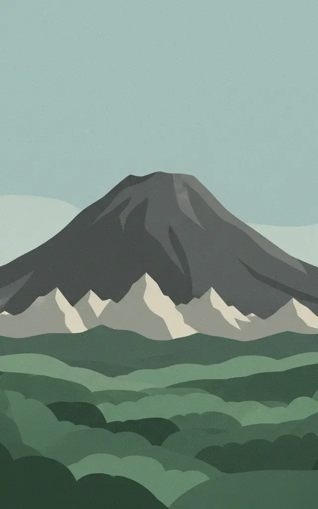 Volcanoes and Forests of Mount Pelée and the Pitons of Northern Martinique — illustrated travel poster
