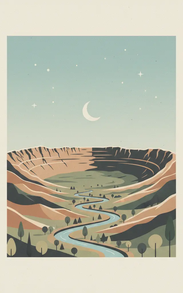 Vredefort Dome — illustrated travel poster