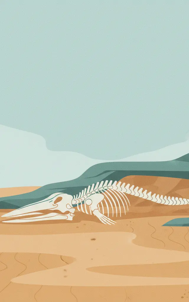 Wadi Al-Hitan (Whale Valley) — illustrated travel poster